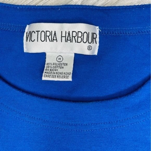 Vintage Victoria harbor village scene Christmas sweater medium sequin beaded - Picture 4 of 5